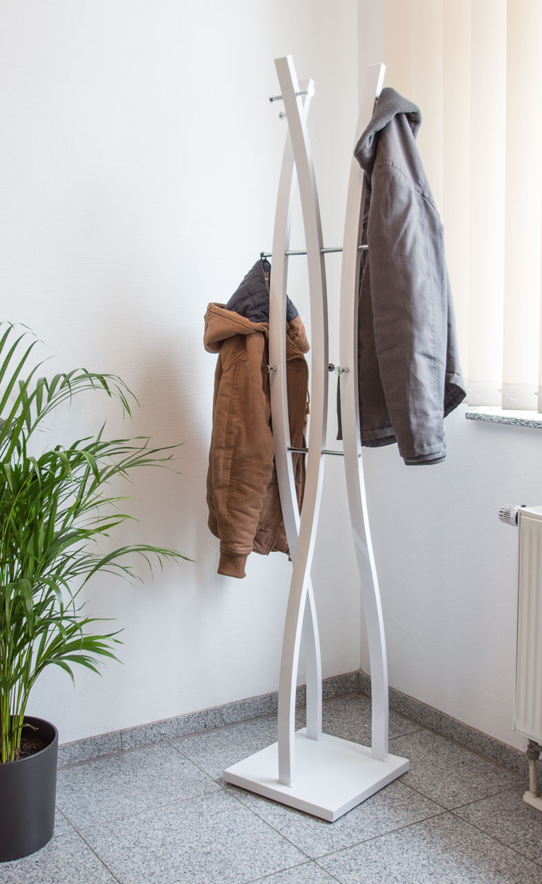 Garderobenständer in weiß aus Stahl